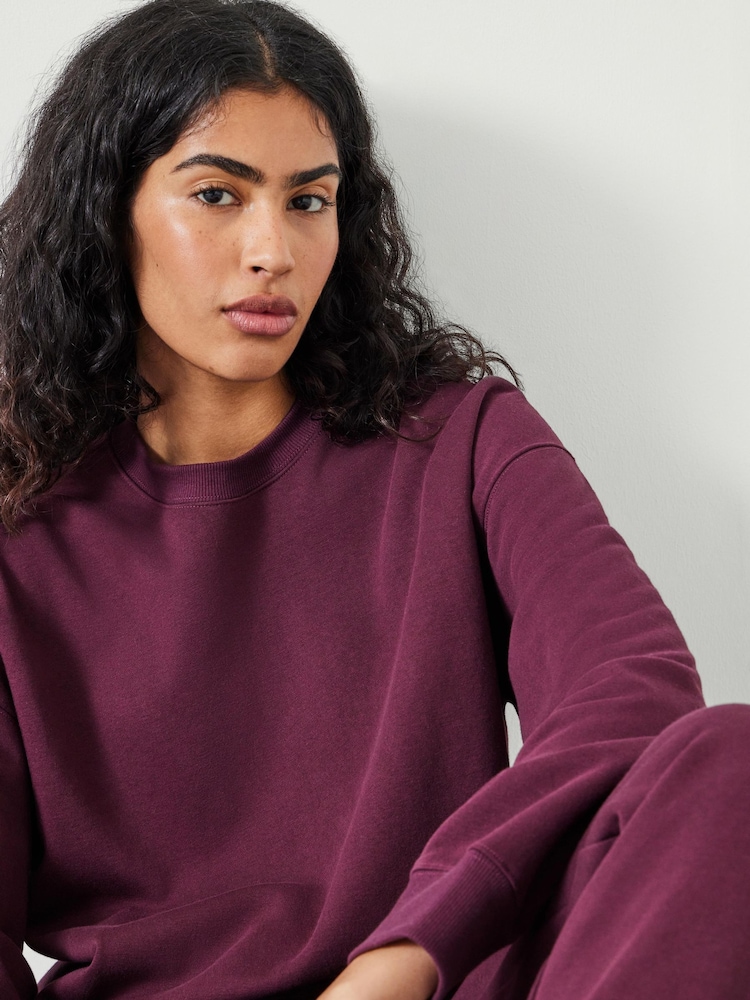 Hush Dark Red Quaden Clean Oversized Sweatshirt - Image 4 of 5