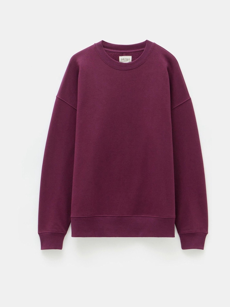 Hush Dark Red Quaden Clean Oversized Sweatshirt - Image 5 of 5