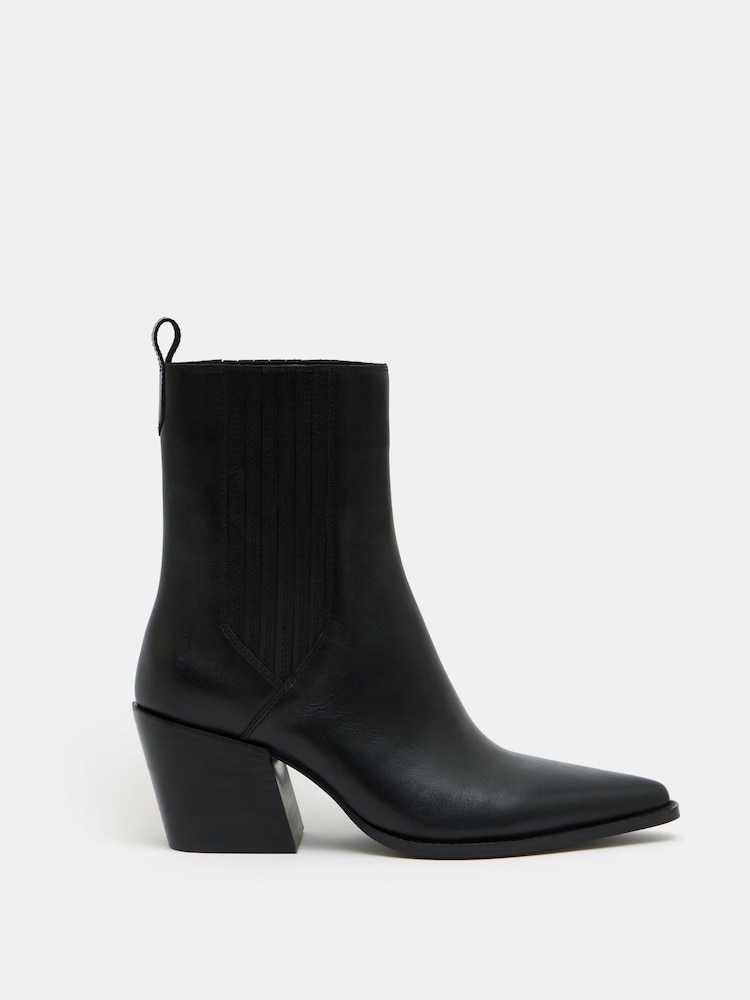 Hush Black Western Leather Chelsea Boots - Image 2 of 6