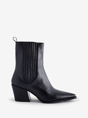 Hush Black Western Leather Chelsea Boots - Image 3 of 6