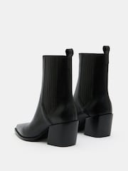 Hush Black Western Leather Chelsea Boots - Image 5 of 6