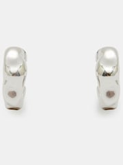 Hush Silver Tone Wave Huggie Hoop Earrings - Image 4 of 4