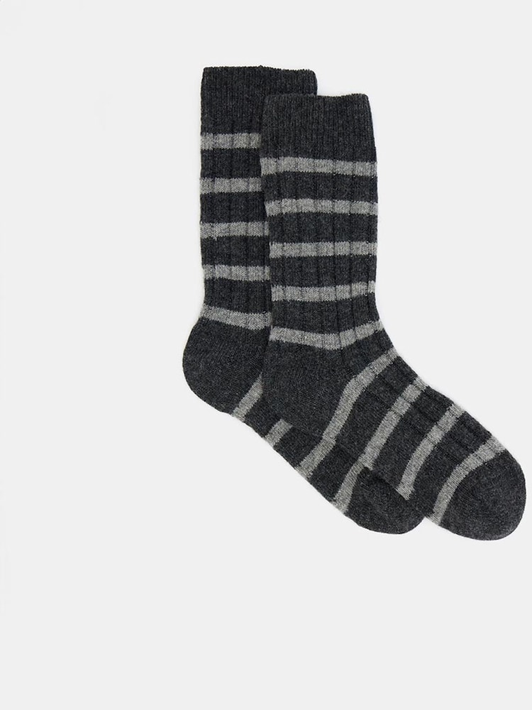 Hush Black Wool Stripe Socks - Image 1 of 3