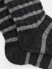 Hush Black Wool Stripe Socks - Image 2 of 3