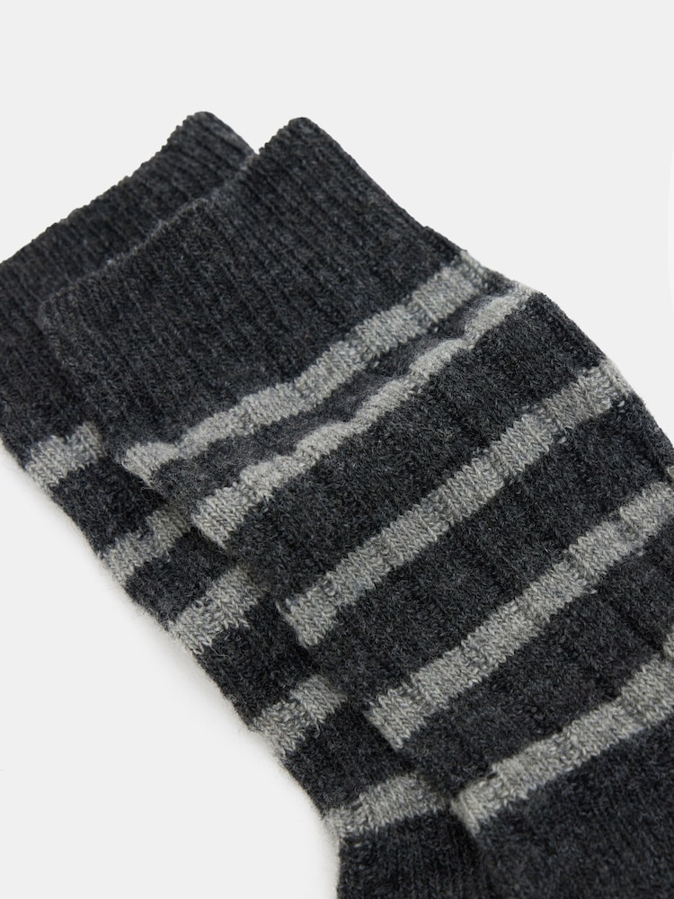 Hush Black Wool Stripe Socks - Image 3 of 3