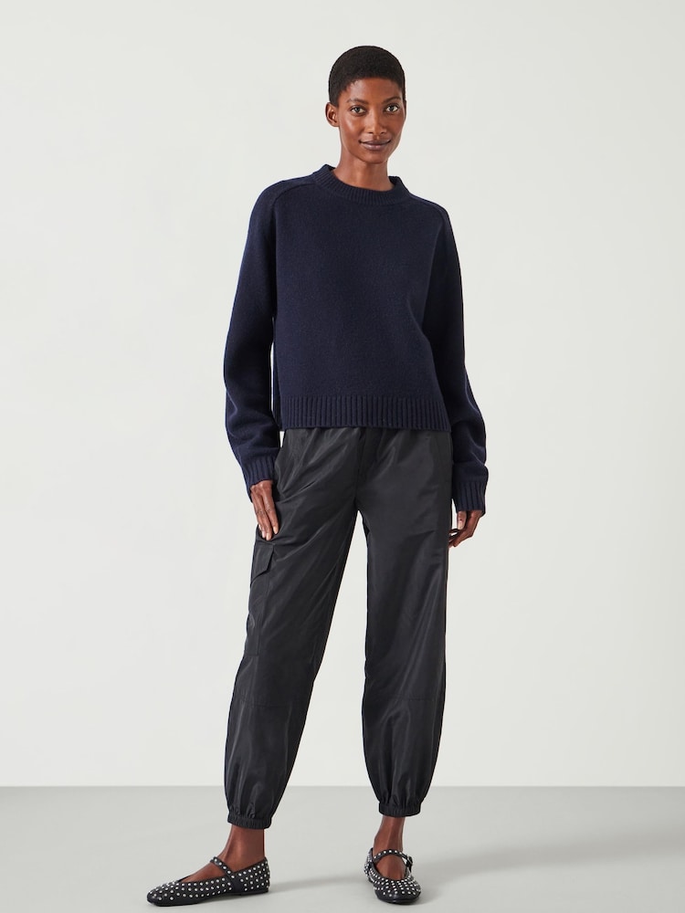 Hush Blue Nina Merino Wool Cropped Jumper - Image 2 of 6