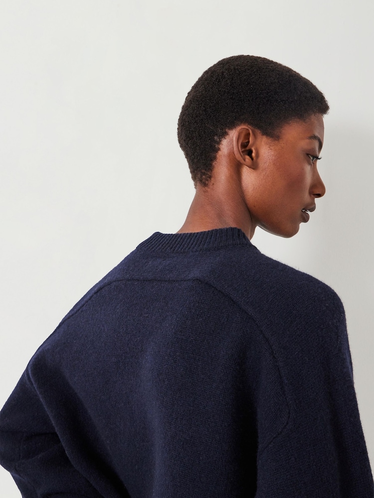 Hush Blue Nina Merino Wool Cropped Jumper - Image 4 of 6