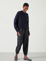 Hush Blue Nina Merino Wool Cropped Jumper - Image 5 of 6