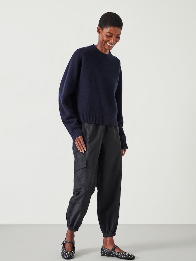 Hush Blue Nina Merino Wool Cropped Jumper - Image 5 of 6