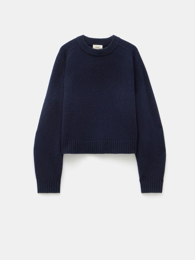 Hush Blue Nina Merino Wool Cropped Jumper - Image 6 of 6