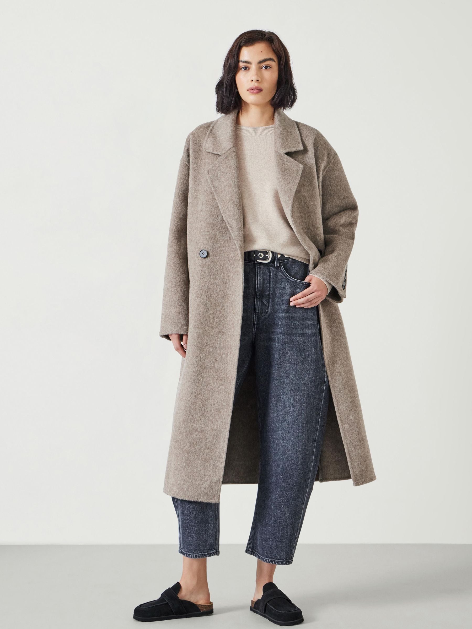 Hush Light Brown Pure Wool Double Faced Coat