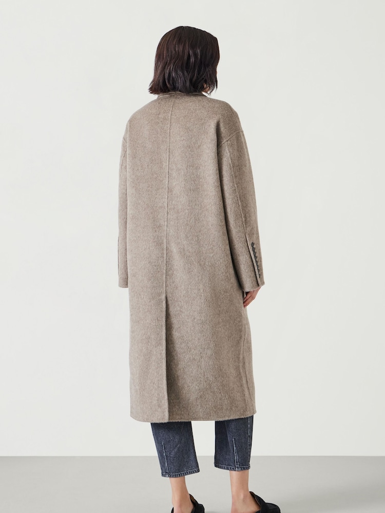 Hush Light Brown Pure Wool Double Faced Coat - Image 2 of 4