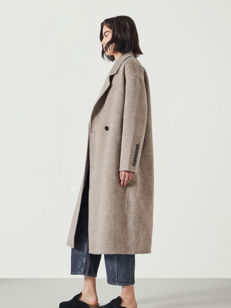 Hush Light Brown Pure Wool Double Faced Coat - Image 4 of 4