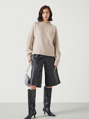 Hush Cream Nina Merino Wool Cropped Jumper - Image 5 of 6
