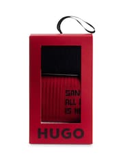 HUGO Red Cotton Blend Socks 3 Pack In A Short Length - Image 3 of 3