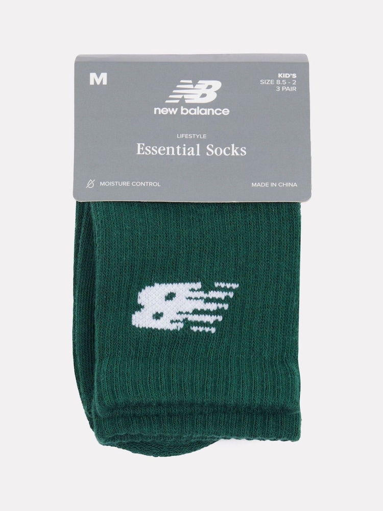 New Balance White Sports Socks 3 Pack - Image 2 of 3
