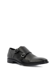 Dune London Black Standard Fit Satchin Flex Sole Toecap Monk Shoes - Image 3 of 6