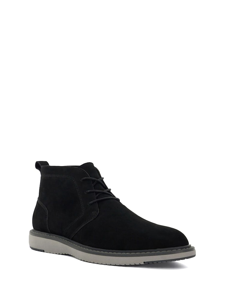 Dune London Black Chander Plain Toe Chukka Boots - Image 1 of 5