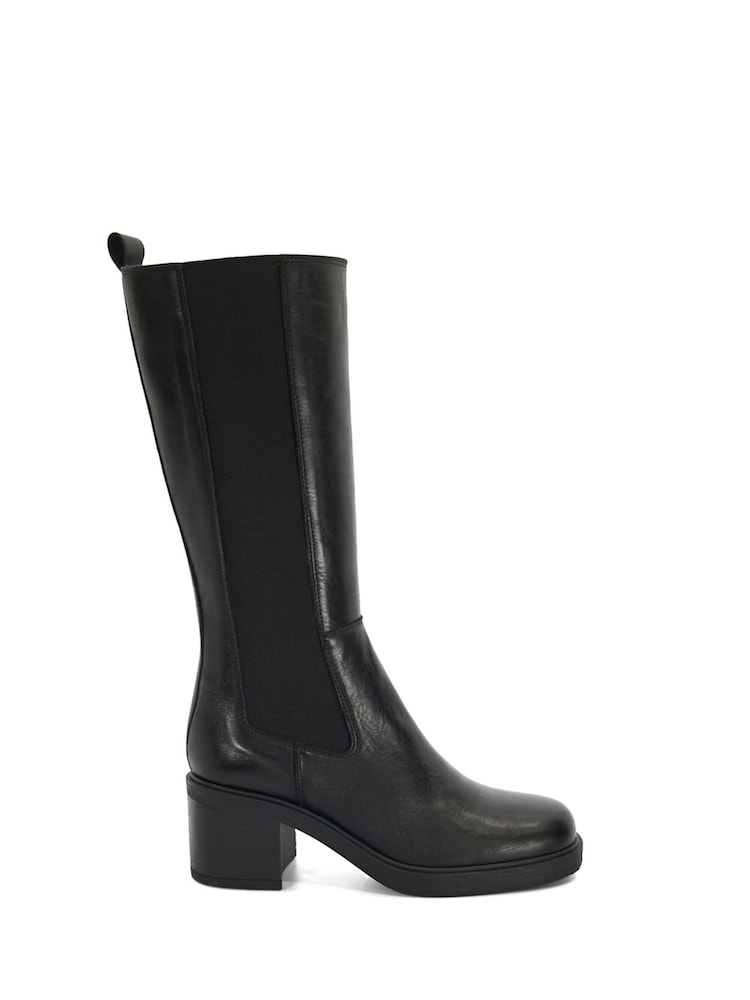 Dune London Black Temley Chelsea Heeled High Boots - Image 2 of 6