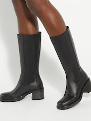 Dune London Black Temley Chelsea Heeled High Boots - Image 6 of 6