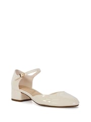 Dune London Cream Dominos Two Part Low Court Shoes - Image 1 of 5