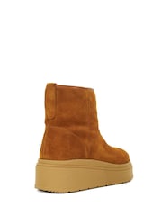 Dune London Brown Podsey Shearling Faux Fur Platform Boots - Image 4 of 6