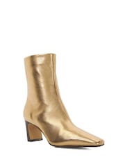 Dune London Gold Obriele Angled Heel Pull On Boots - Image 3 of 6