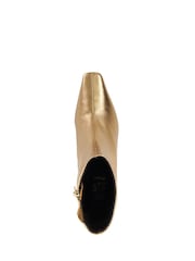 Dune London Gold Obriele Angled Heel Pull On Boots - Image 5 of 6