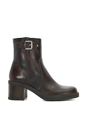 Dune London Brown Parlowe Buckle Ankle Boots - Image 2 of 5