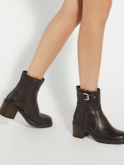 Dune London Brown Parlowe Buckle Ankle Boots - Image 5 of 5