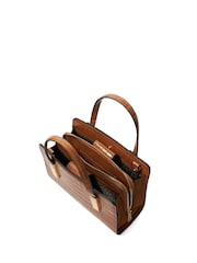 Dune London Brown Dinkydenbeigh Mini Branded Handle Tote Bag - Image 4 of 6