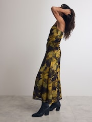 Khaki Green Camo Print Mesh Floral Cami Slip Dress - Image 2 of 6