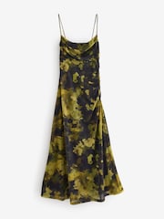 Khaki Green Camo Print Mesh Floral Cami Slip Dress - Image 5 of 6