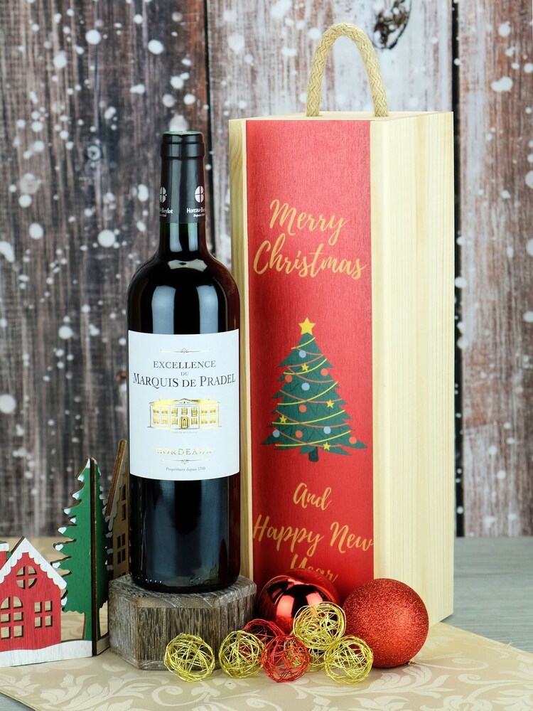LeBonVin Bordeaux Merry Christmas Boxed Wine Gift - Image 1 of 1