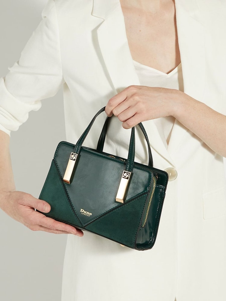 Dune London Green Bolt Dinkydenbeigh Mini Branded Handle Tote Bag - Image 1 of 5