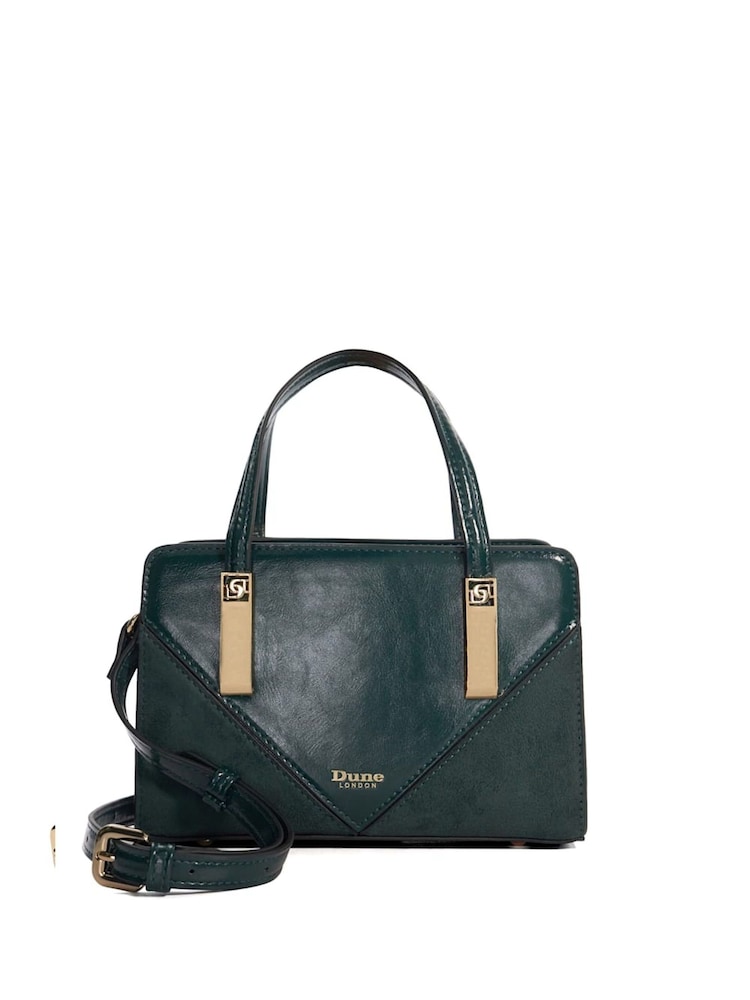 Dune London Green Bolt Dinkydenbeigh Mini Branded Handle Tote Bag - Image 2 of 5