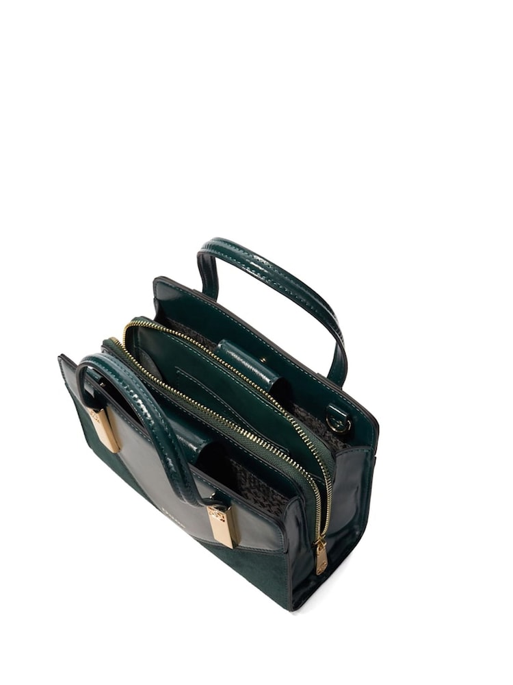 Dune London Green Bolt Dinkydenbeigh Mini Branded Handle Tote Bag - Image 4 of 5