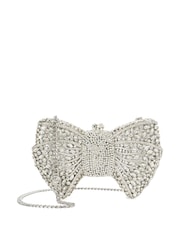 Dune London Silver Enchant Diamante Bow Bag - Image 1 of 5