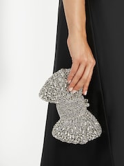 Dune London Silver Enchant Diamante Bow Bag - Image 5 of 5