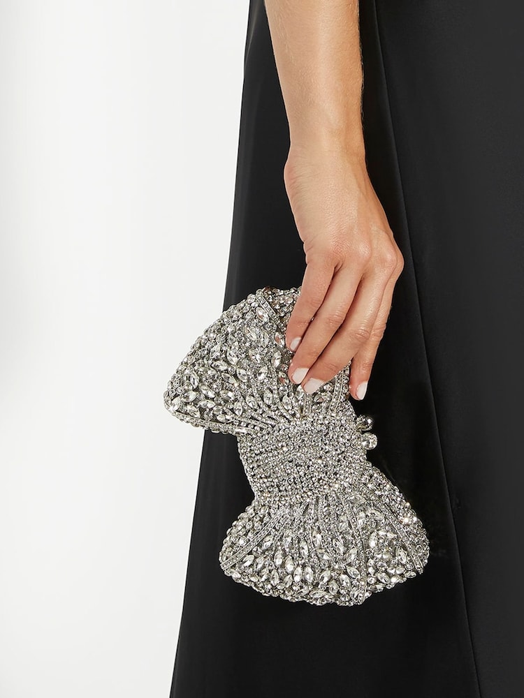 Dune London Silver Enchant Diamante Bow Bag - Image 5 of 5