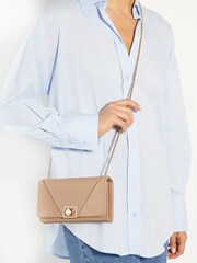Dune London Brown Styled Panelled Phone Cross-Body Bag - Image 1 of 5