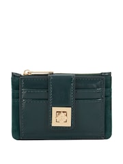Dune London Green Print Karra Turn Lock Card Holder - Image 1 of 5