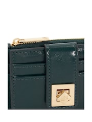 Dune London Green Print Karra Turn Lock Card Holder - Image 2 of 5