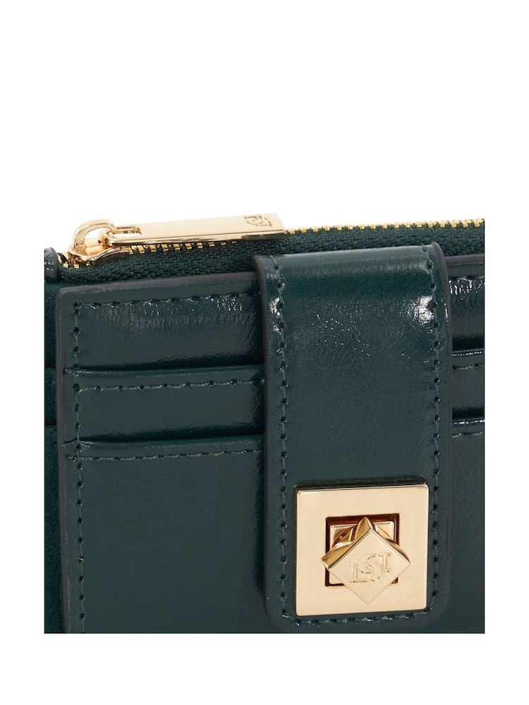 Dune London Green Print Karra Turn Lock Card Holder - Image 2 of 5