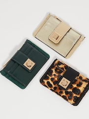 Dune London Green Print Karra Turn Lock Card Holder - Image 5 of 5