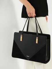 Dune London Black Large Denbeigh Branded Handle Bag - Image 1 of 5
