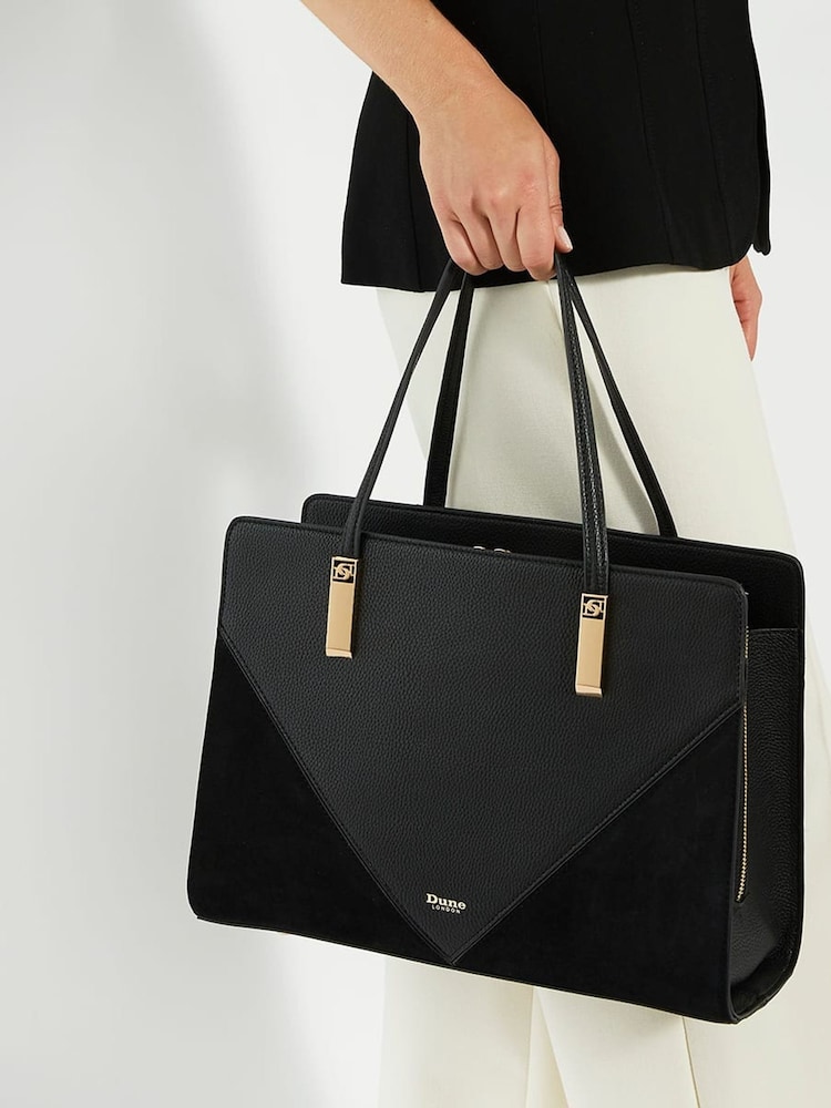 Dune London Black Large Denbeigh Branded Handle Bag - Image 1 of 5 Dune London Black Large Denbeigh Branded Handle Bag - Image 1 of 5