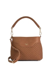Dune London Brown Dinidelphie Medium Woven Grab Bag - Image 2 of 5