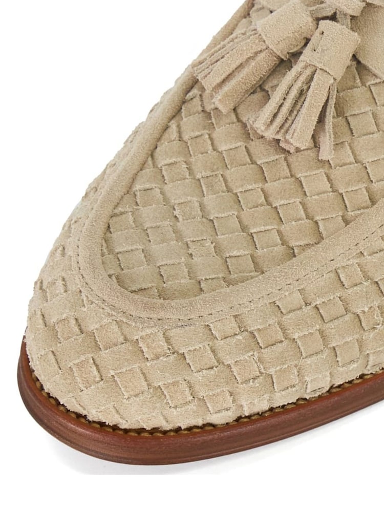 Dune London Cream Sevilles Woven Tassle Loafers - Image 6 of 6