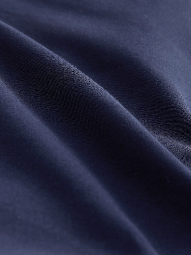 Navy Blue Square Neck Gold Button Mini Dress - Image 2 of 3 Navy Blue Square Neck Gold Button Mini Dress - Image 2 of 3